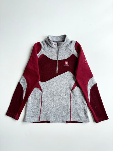 Black Yak Extreme Peak Burgundy & Grey Knit Fleece Half Zip woman’s (XS)