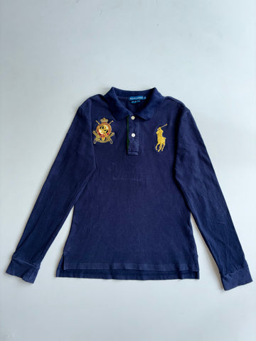 Ralph Lauren | Navy Big Pony Gold Crest Long Sleeve Polo | woman’s (XS)