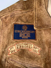 Vintage Americana Multi-Patch Suede Heavy Bomber Jacket (M)