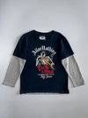 Big Train “All or Nothing” Skeleton Graphic Double-Sleeve Tee Black/ Grey Front fully embroidered (X/L)