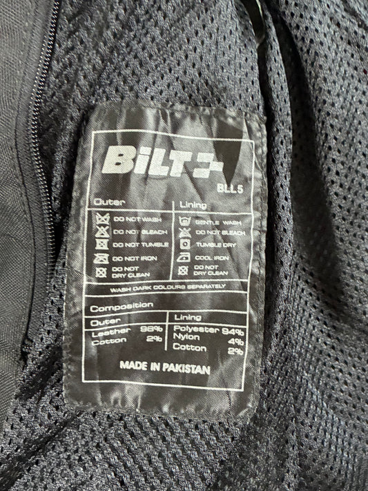 Vintage Bilt Black Perforated Leather Motorcycle Jacket Paded (XS/S)