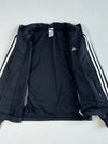 Y2K Adidas Black & White 3-Stripe Track Jacket – Mesh Lined (S)