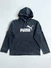 Puma Black Big Logo Hoodie – Taped Shoulder Stripe – (XL)