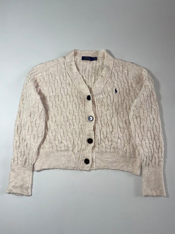 Polo Ralph Lauren Cream Cable Knit Cardigan V-Neck Button-Up Women’s (XL)