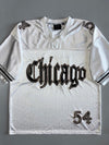 Reve Jeans “Chicago” #54 Old English Mesh Football Jersey White (2XL)