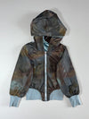 Vogue Style Reversible Velvet Hooded Jacket – Icy Blue w/ Gold Sun Embroidery (XS)