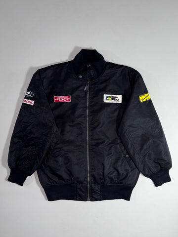 Bullrot "Army of Dogz" Black Bomber Jacket – Benetton F1 Racing Patches (XL)
