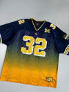 Colosseum Athletics University of Michigan Wolverines #32 Navy to Maize Gradient Fade NCAA Football Jersey (XL/2XL)