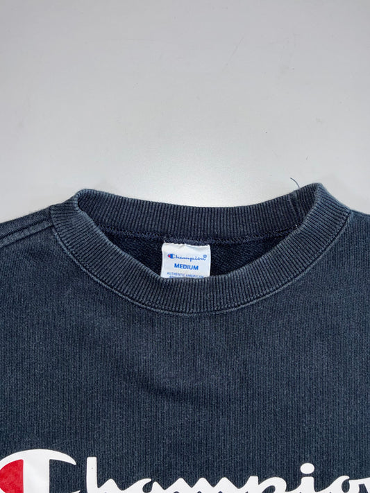 Champion Big Logo Black Crewneck Sweatshirt | (S/M)
