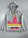 Adidas | Grey Multicolor Trefoil Hoodie | (S/M)