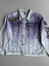 Vintage 1987 Alamo Designs | Rare Hand-Painted Rhinestone Denim Jacket | Las Vegas (XL)
