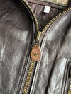 90s Armani Jeans (AJ) Vintage Brown Leather A-2 Style Flight Bomber Jacket (M/L)