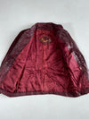 Bensalins Burgundy Leather Zip Jacket with Buckle Strap Collar Women’s (XS)