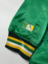 Vintage Majestic Oakland A's Green Satin Bomber Jacket (2XL)