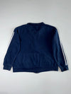 Adidas Navy Full-Zip Fleece Sweatshirt Jacket – Spellout Logo & 3-Stripes (XL)