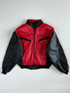 Vintage Red & Black “COCON” Leather Racing Bomber Jacket (M)