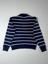 Polo by Ralph Lauren Navy & White Striped Quarter-Zip Sweater (XL)