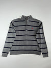 Polo Ralph Lauren Quarter-Zip Striped Sweater Grey (XL)