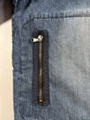 Y2K FUBU Jeans Collection Zip-Up Denim Moto Jacket (M)