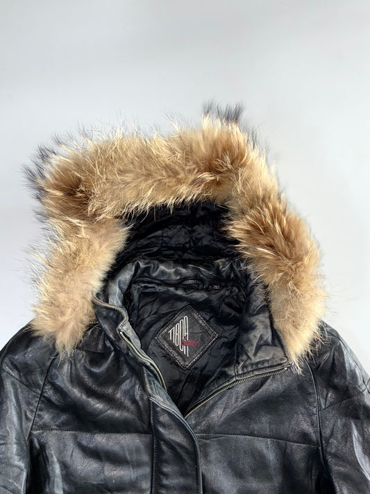 Tibca Premium Original Pure Leather(Detechable Cap)Jacket (L)