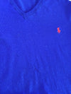 Polo Ralph Lauren | Royal Blue V-Neck Varsity Patch Sweater | (M)