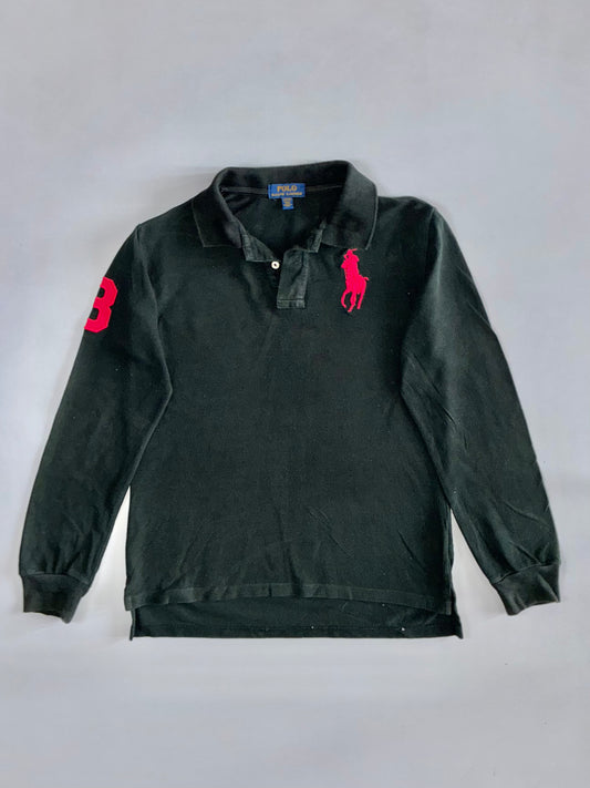 Polo Ralph Lauren | Big Pony Long Sleeve Polo | Black & Red (M)
