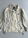 The North Face Cream Technical Shell Jacket with Navy Piping and Mesh Lining (XL)