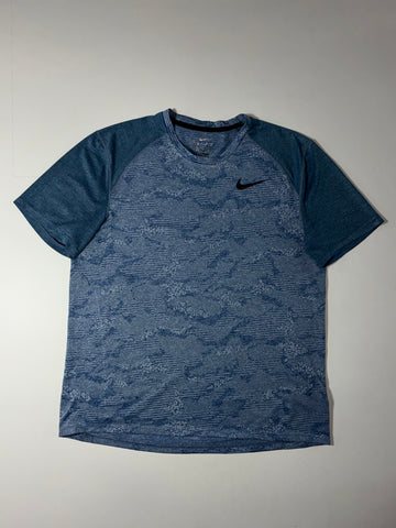 Nike Dri-Fit Heathered Blue Camo Print Tee (L)