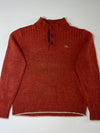 Lacoste Button-Neck Mock Neck Knit Sweater – Burnt Orange (M/L)