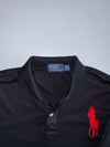 Polo Ralph Lauren Big Pony Long Sleeve Polo Shirt — Black with Red Embroidery (XL)