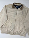 Polo Ralph Lauren Khaki Corduroy Collar Harrington Jacket – Plaid Lining, (XL)