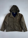 Vintage Polo Ralph Lauren Fleece Lined Hooded Jacket | Olive Green Navy Interior Zip-Up Pony Logo (XL)