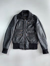 2000s Dolce & Gabbana mainline multi-pocket aviator flight leather bomber Jacket Sheepskin Leather  100% Authentic verified by LegitGrails Size (M)