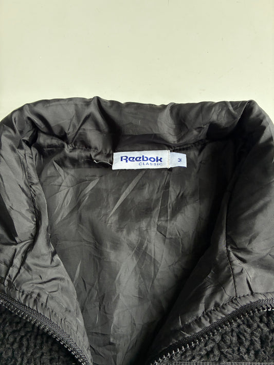 Reebok Classic Black Sherpa Fleece Zip Jacket (M)