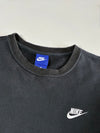 Nike Club Fleece Embroidered Logo Black Crewneck, (S)