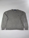 Polo Ralph Lauren Cotton Knit Sweater – Heather Grey Crewneck (2XL)