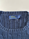 Polo Ralph Lauren Navy Cable Knit Crewneck Sweater (S)