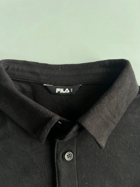 Fila Black Long Sleeve Polo Shirt (XL)