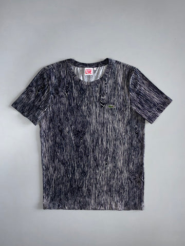 Lacoste Live All-Over Woodgrain Print Tee Navy/White (M)