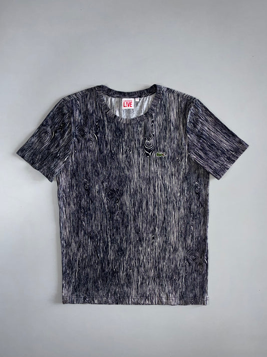 Lacoste Live All-Over Woodgrain Print Tee Navy/White (M)