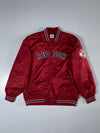 Boston Red Sox MLB Majestic Satin Snap-Up Jacket (Maroon) – Size (XL)