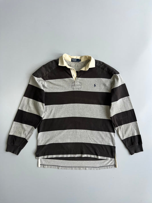 Polo by Ralph Lauren Vintage Bold Stripe Long Sleeve Rugby Heavy T-Shirt (L/XL)