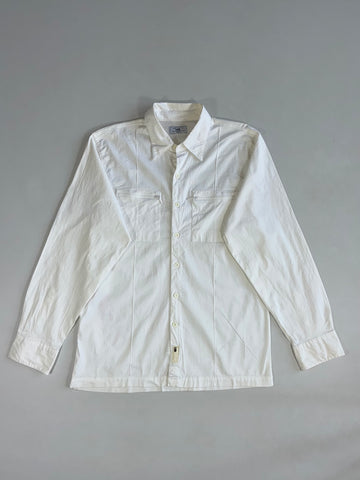 Lee Premium Quality White Utility Shirt – Zip Chest Pockets (S/M)