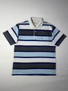 Lacoste Made in France Vintage Striped Pocket Polo Shirt – Blue/Grey (XL)