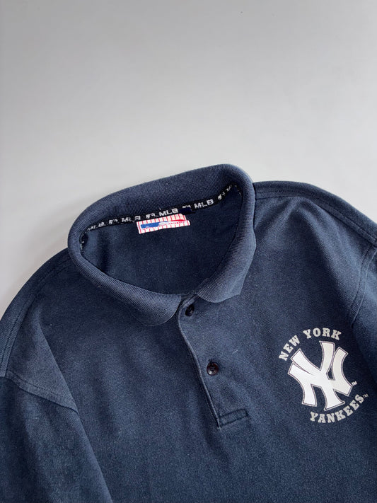 MLB New York Yankees | Navy Long Sleeve Polo ( M/L)