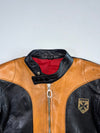 Harro Kombi Vintage Tan & Black Leather Racer (XS)