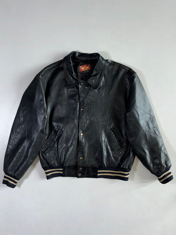 Tony Enzo Varsity-Style Leather Jacket (L)