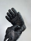 BLH Black Leather Motorcycle Racing Gloves (Protected)
