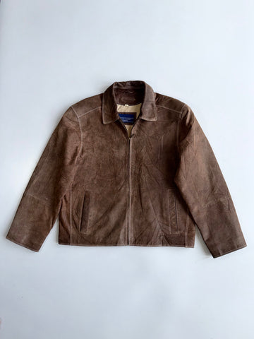 Vintage Brown Suede Leather Jacket (L)