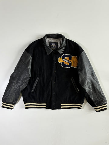 Vintage American “Successive Winner” Leather Sleeve Varsity Jacket (XL)